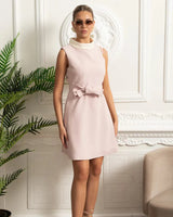 Vestido Curto Elegante Estilo Princesa – Colarinho Branco