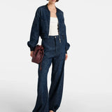 Jaqueta Jeans CHCH – Com Zíper e Bolsos, Gola Lapela, Manga Longa, Estilo Vintage e Fashion