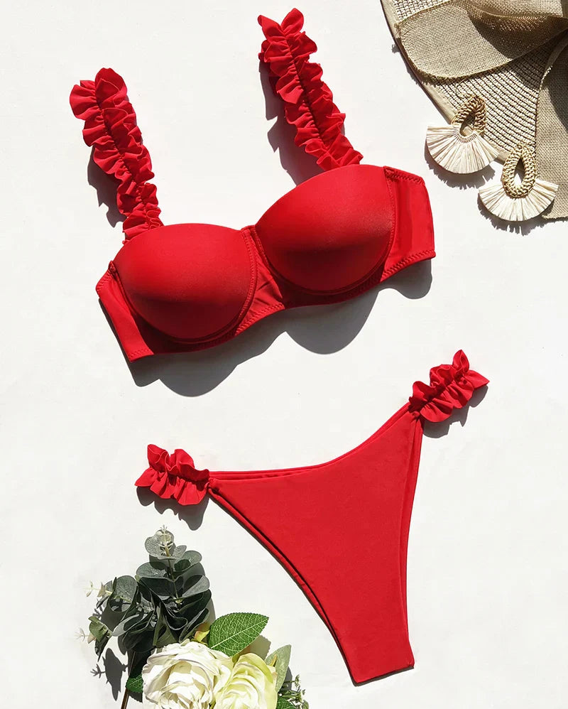 Biquini Push Up - Detalhes Flores