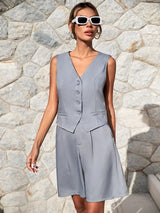 Conjunto colete e shorts alfaiataria - Elegância e estilo