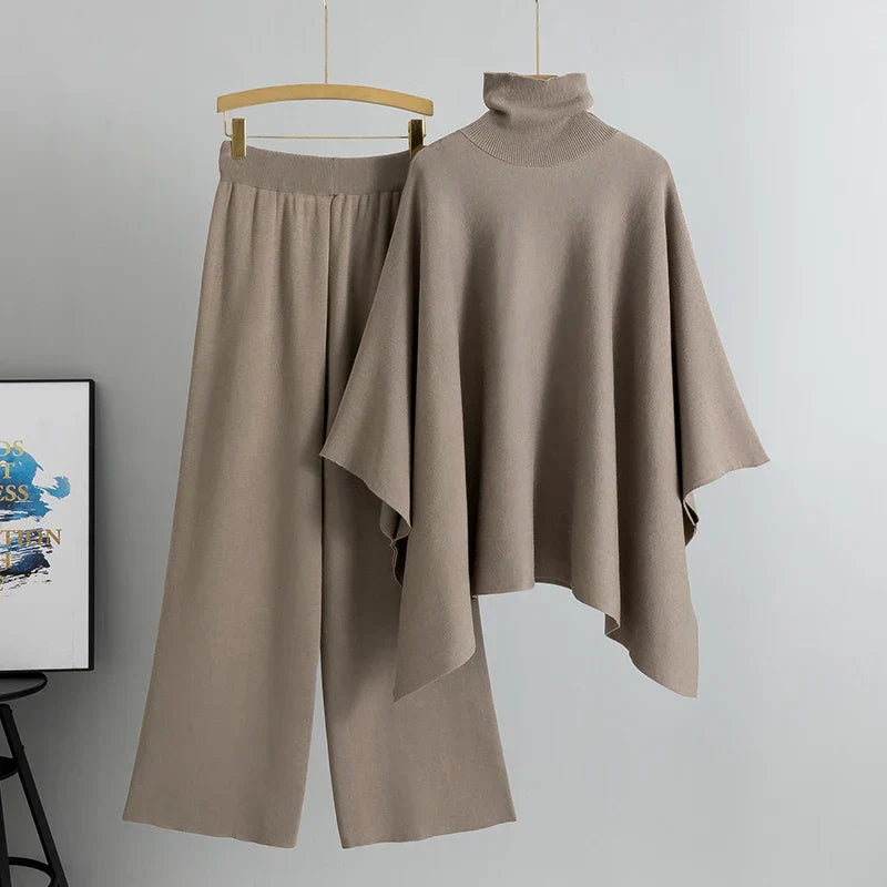 Conjunto Feminino Casual Elegante – Camisa Estilo Hepburn com Cardigan e Calça