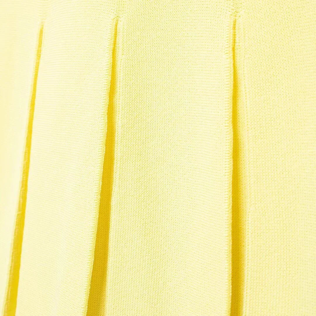Mini Vestido Modal Plissado de Malha com Gola Redonda
