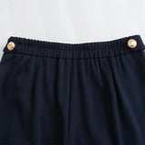 Conjunto Elegante – Blazer Curto com Botões Decorativos e Calça Pantalona