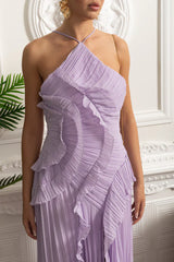 Vestido Sexy Assimétrico e Decote nas Costas