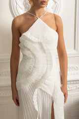 Vestido Sexy Assimétrico e Decote nas Costas