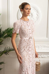 Vestido Longo de Renda Estilo Sereia – Elegância e Sofisticação em Cada Detalhe