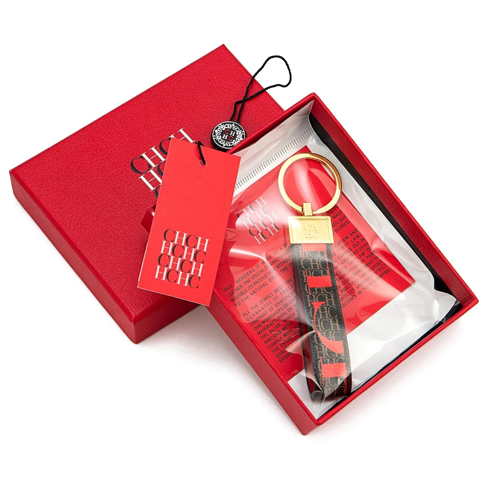Chaveiro CHCH – Couro, Design Exclusivo com Estampa, Estilo Minimalista e Sofisticado, Presente Elegante