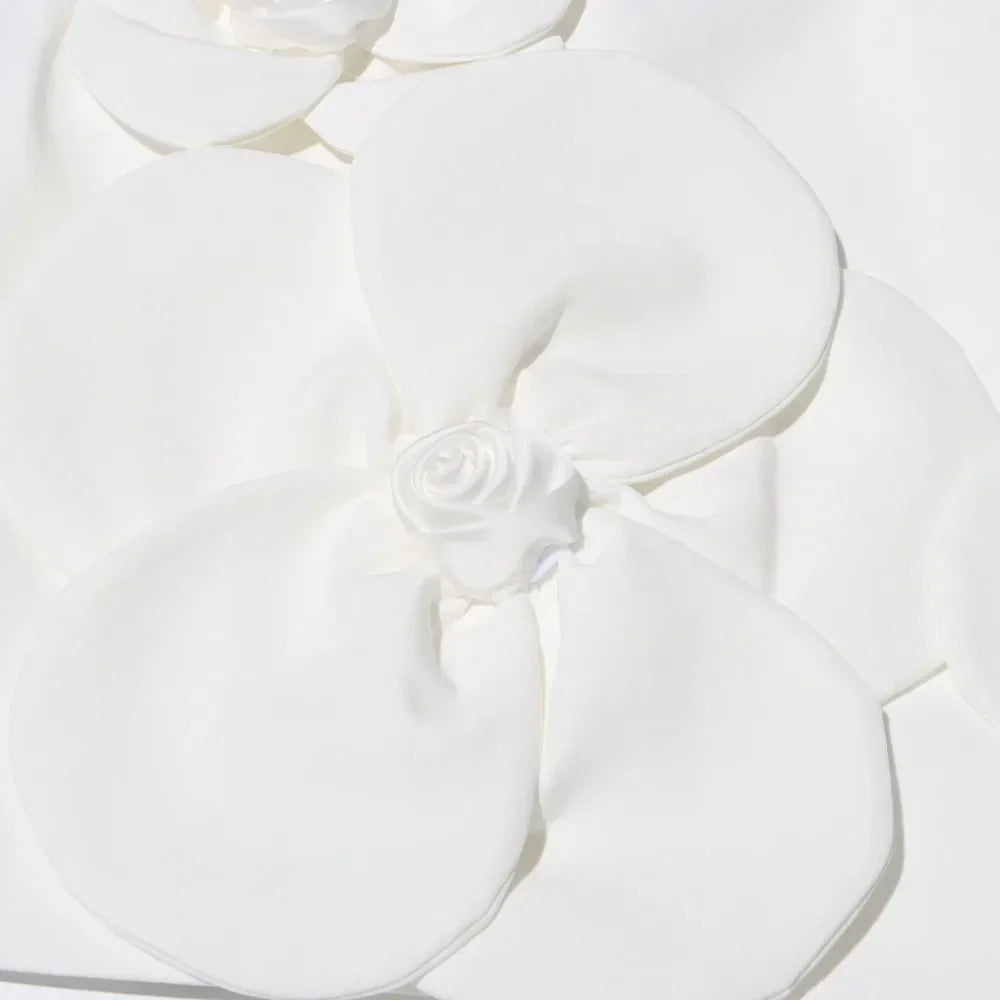 Vestido de Flores 3D – Sem Mangas, Elegância e Sofisticação