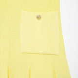 Mini Vestido Modal Plissado de Malha com Gola Redonda