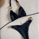 Biquíni Corrente Dourada - Elegância na Praia