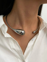Colar Choker Aberto Gota de Água Irregular - Joia Fashion
