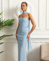 Conjunto – Saia Longa de Cintura Alta + Top Justo Bandage, Look Elegante para Festa