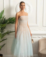 Vestido Longo Estilo Princesa – Tule Transparente, Design Envolvente e Toque de Fada para Verão