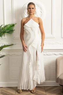Vestido Sexy Assimétrico e Decote nas Costas