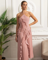 Vestido Sexy Assimétrico e Decote nas Costas