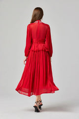 Vestido de Verão SEDA – Luxo Francês, Franjas, Pregas e cristais