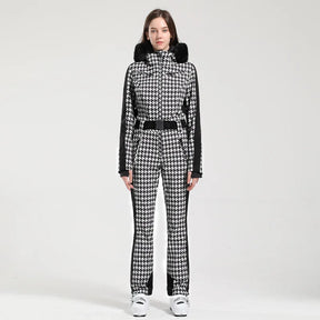 Macacão de Esqui Feminino GSOU SNOW – Peça Única, Acolchoado, Impermeável, Respirável e à Prova de Vento