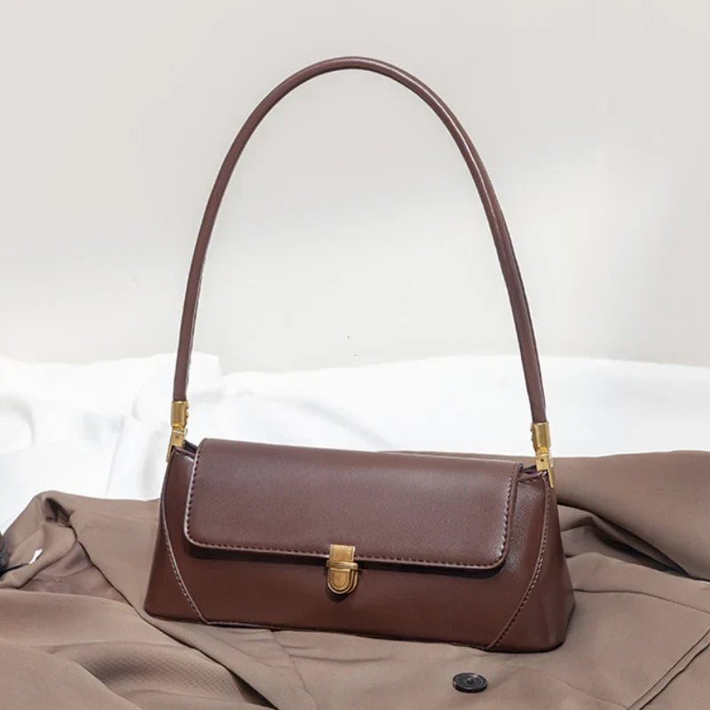 Bolsa de Ombro – Couro Ecológico, Estilo Luxo, Pequena e Elegante, Modelo Underarm/Clutch