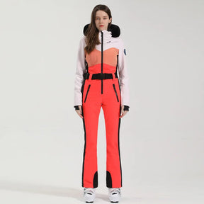 Macacão de Esqui Feminino GSOU SNOW – Peça Única, Acolchoado, Impermeável, Respirável e à Prova de Vento