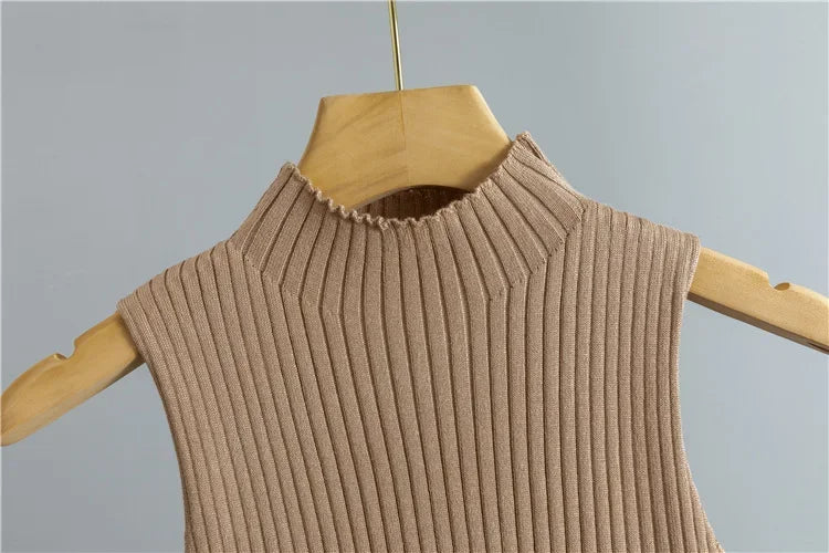 Conjunto Feminino 3 Peças de Tricô – Colete, Cardigan Longo e Calça Pantalona