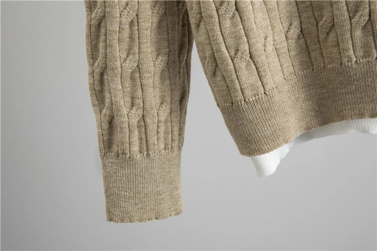 Conjunto Feminino Outono – Blusa Gola Lapela Estilo Camadas com Calça de Cintura Alta