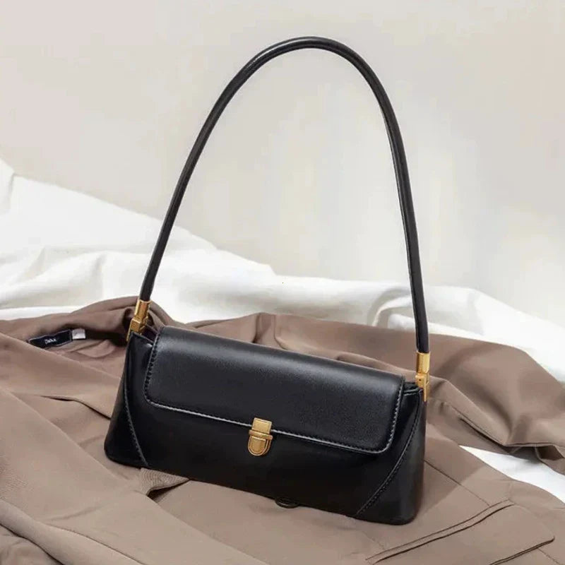 Bolsa de Ombro – Couro Ecológico, Estilo Luxo, Pequena e Elegante, Modelo Underarm/Clutch