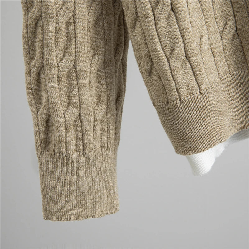 Conjunto Feminino Outono – Blusa Gola Lapela Estilo Camadas com Calça de Cintura Alta