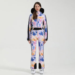 Macacão de Esqui Feminino GSOU SNOW – Peça Única, Acolchoado, Impermeável, Respirável e à Prova de Vento