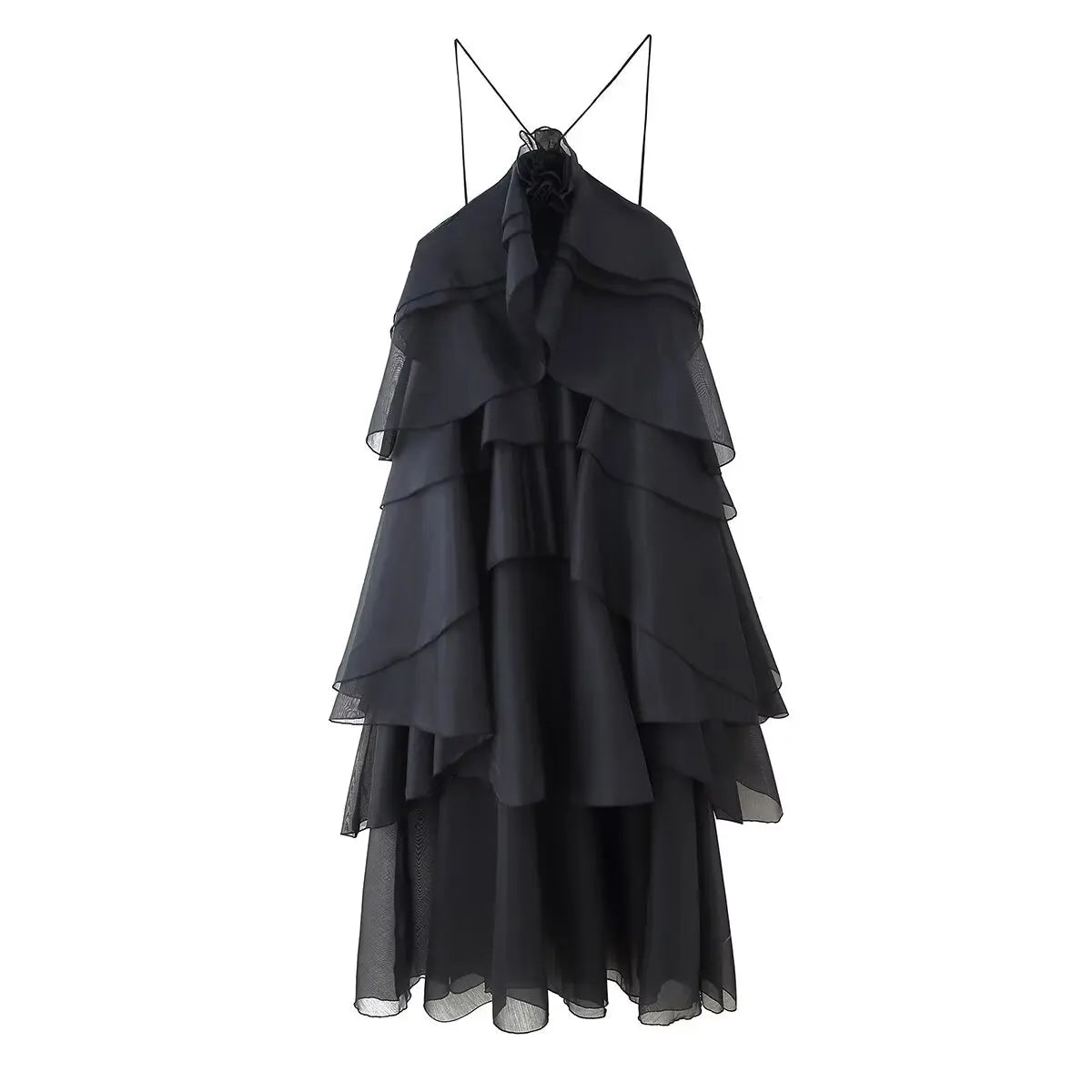 Vestido com Camadas Estilo Moderno