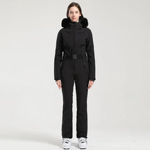 Macacão de Esqui Feminino GSOU SNOW – Peça Única, Acolchoado, Impermeável, Respirável e à Prova de Vento