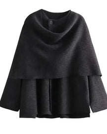 Casaco com Gola Assimétrica – Inverno com Estilo e Conforto