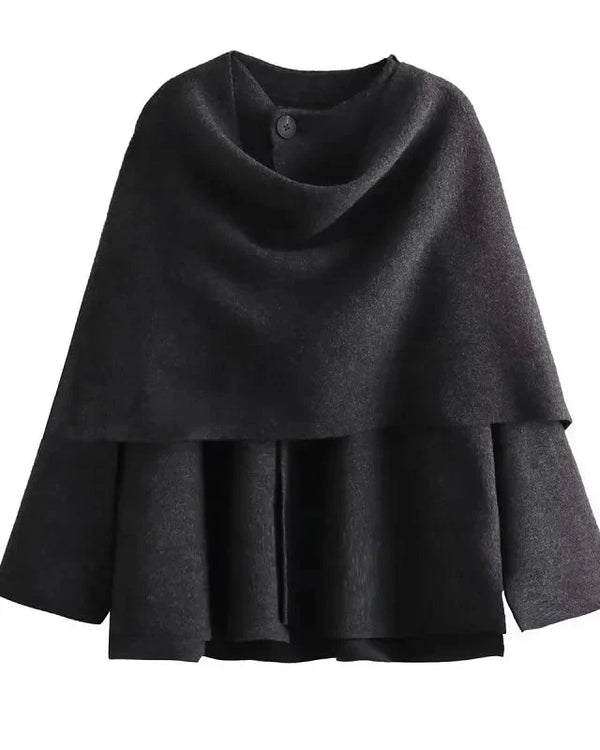 Casaco com Gola Assimétrica – Inverno com Estilo e Conforto