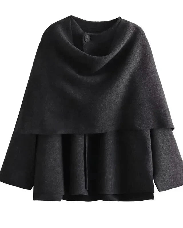 Casaco com Gola Assimétrica – Inverno com Estilo e Conforto