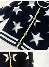 Cardigan Tricot com Botões Dourados – Estilo Sofisticado