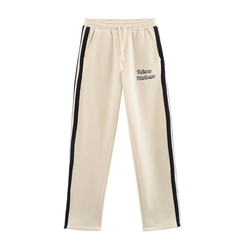 Conjunto Jogger Feminino Forrado em Lã – Bordado, Ajuste Solto e Design Térmico