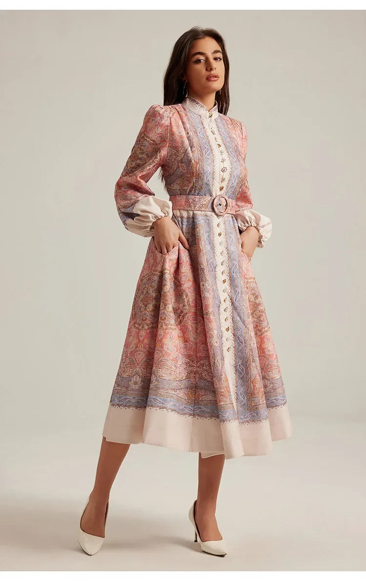 Vestido elegante estampa boho - Novidade