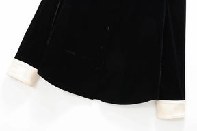 Conjunto em Veludo com Camisa de Manga Longa e Calça – Design Elegante com Detalhes Laterais