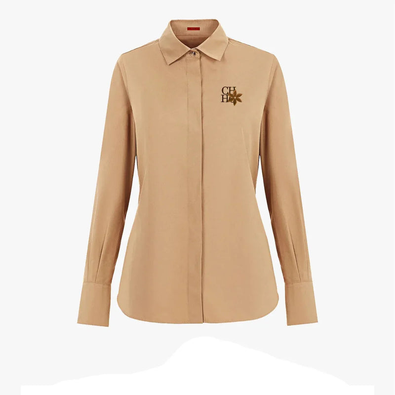 Conjunto CHCH – Camisa Bordada + Saia Midi Plissada Casual Chic