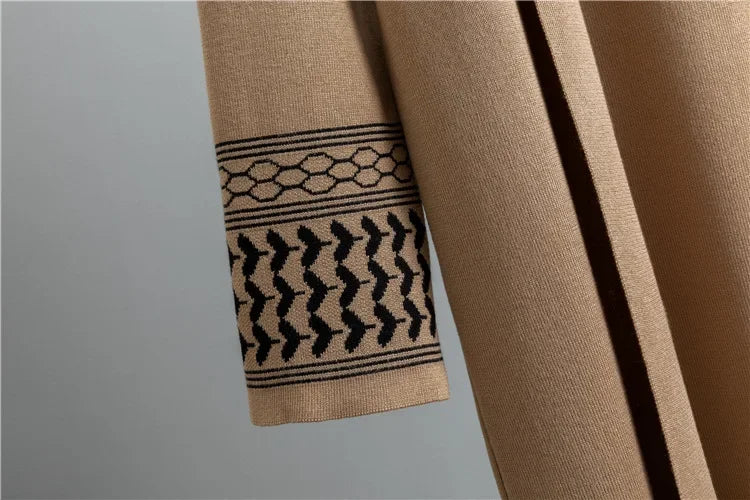 Conjunto Feminino 3 Peças de Tricô – Colete, Cardigan Longo e Calça Pantalona