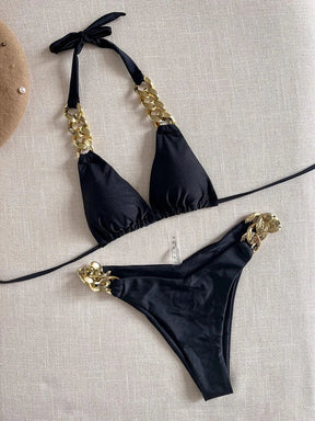 Biquíni Corrente Dourada - Elegância na Praia