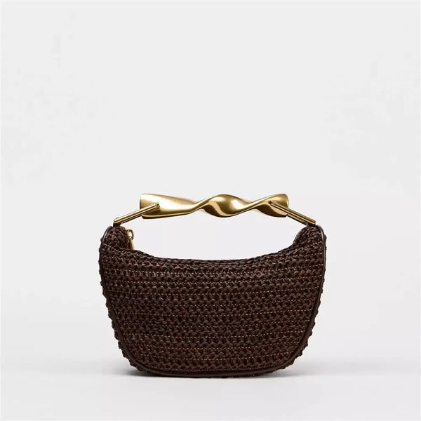 Bolsa Estilo Retrô Elegante, Alça de Corrente Metálica, Transversal Pequena e Sofisticada