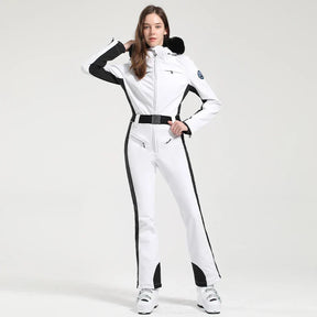 Macacão de Esqui Feminino GSOU SNOW – Peça Única, Acolchoado, Impermeável, Respirável e à Prova de Vento