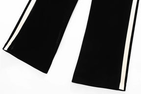 Conjunto em Veludo com Camisa de Manga Longa e Calça – Design Elegante com Detalhes Laterais