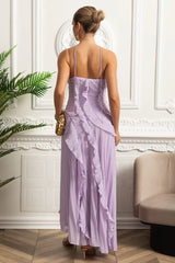 Vestido Sexy Assimétrico e Decote nas Costas