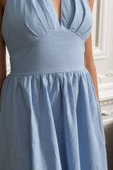 Vestido Longo em Algodão – Decote V, Alças Finas e Cintura Marcada – Estilo Oversized