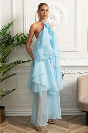Vestido com Camadas Estilo Moderno