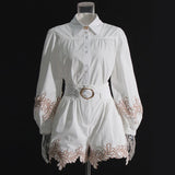 Conjunto bordado com cinto - Novidade