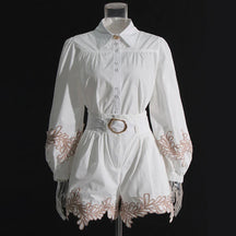 Conjunto bordado com cinto - Novidade