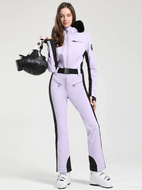 Macacão de Esqui Feminino GSOU SNOW – Peça Única, Acolchoado, Impermeável, Respirável e à Prova de Vento