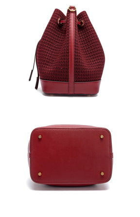 Bolsa CHCH Bucket – Estilo para Viagem, Alça de Ombro, Design em Tecido Splicing